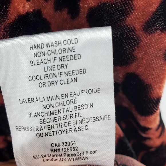 Dolan Anthropologie Charley Velvet Long Sleeved Cheetah Print Shirt XS - Picture 8 of 11